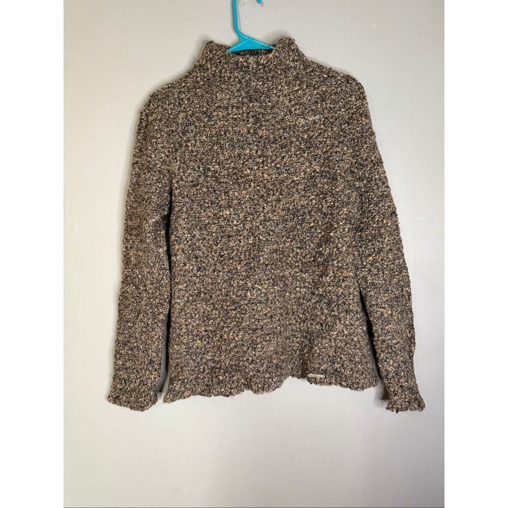 Geiger Brown Wool Blend Mock Neck Sweater Pullover Size 38